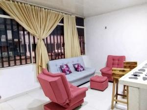 Χώρος καθιστικού στο Apartaestudio amoblado aire acondicionado