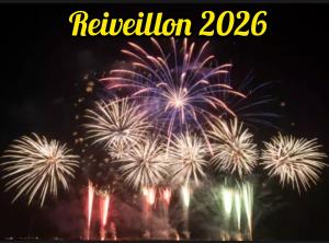 ein Feuerwerk am Nachthimmel in der Unterkunft Apartamento Vista para Beira-Mar e Calçadão centro de Tramandaí in Tramandaí