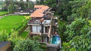 an aerial view of a house with a garden at ElForest Villa Ubud, Payangan in Payangan