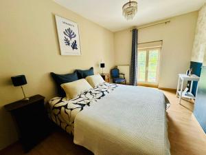 SeurreEcrin de Saône的一间卧室，配有一张大床和一扇窗户。