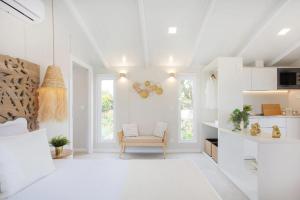 Ένα ή περισσότερα κρεβάτια σε δωμάτιο στο Bungalows Mar Menor, paz a orillas del mar
