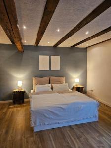 Postel nebo postele na pokoji v ubytování Ferienhaus Lindenhof