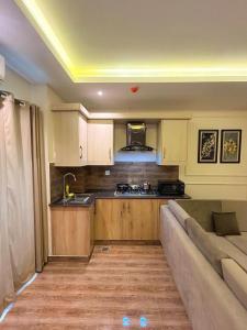 Η κουζίνα ή μικρή κουζίνα στο AMB Luxury Apartment
