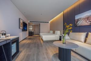 Posezení v ubytování Atour Hotel Shantou Chenghai Guosheng Center