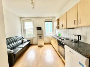 Η κουζίνα ή μικρή κουζίνα στο Comfort apartments for 3-5 guests in Chemnitz +45 φωτογραφίες