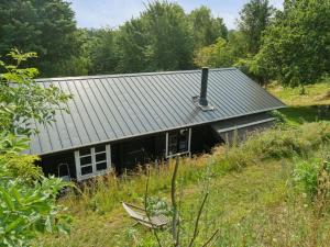 una casa con techo de metal en un campo en Holiday Home Dorthie - 1-7km from the sea by Interhome, en Knebel