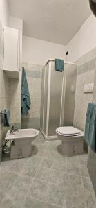 a bathroom with a shower and a toilet and a sink at Dream House in Garbagnate Milanese +9 photos