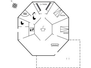a floor plan of a house at Holiday Home Reiner - 300m to the fjord by Interhome in Skjern