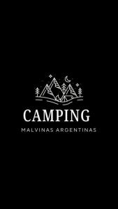 a logo for a camping company with mountainsvertisements at Cabañas Camping Malvinas Argentinas in Paso de la Patria