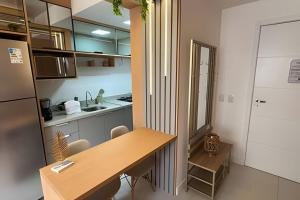 Dapur atau dapur kecil di Residencial Vivant - Perto de TUDO! LZN Hospedagens