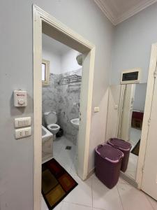 a bathroom with a toilet and a sink at Roma Apartment LXR in Luxor +17 photos
