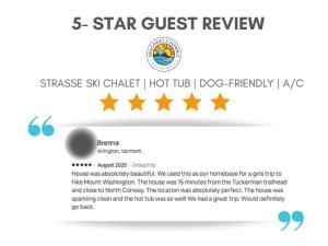 a screenshot of the star guest review website at Strasse Ski Chalet Hot Tub Dog-Friendly Skiing in Bartlett