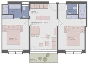 a floor plan of a house at The View in St. Moritz