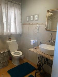 a bathroom with a toilet and a sink at Karoo Huisie in Vanderbijlpark