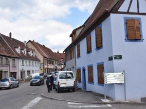 a white van parked on the side of a street at Holiday home with beautiful view on the village in Varsberg