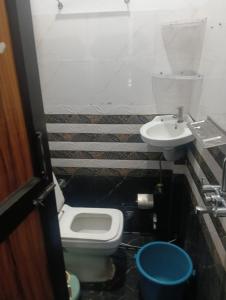 a bathroom with a toilet and a sink at Shumba home stay in Udhampur