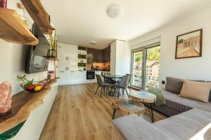 Kuchyň nebo kuchyňský kout v ubytování Evergreen Apartment Sandanski