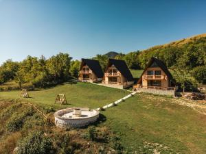 an aerial view of a house on a hill at Villas Bašović in Šavnik