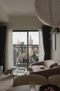 Χώρος καθιστικού στο Penthouse floor 2Br View Bitexco Bui Vien 200m