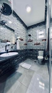 a bathroom with a sink and a toilet at Al Mansi Luxury Retreat in Luxor