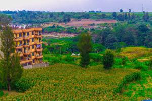 a building in the middle of a field of flowers at The Homely Retreat in Thika