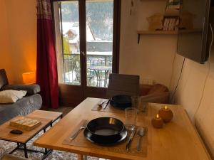 Χώρος καθιστικού στο Downtown Chamonix Studio & Stunning Mountain View