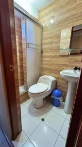 Et badeværelse på Alojamiento en habitación