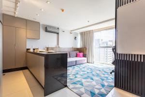 Køkken eller tekøkken på Apt Premium Work & Stay dentro do shopping