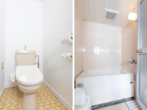 a bathroom with a toilet and a bath tub at Hotel WWJ - Vacation STAY 82120v in Ina