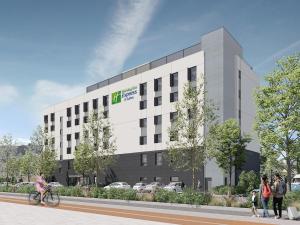 una rappresentazione di un edificio con persone che camminano davanti di Holiday Inn Express & Suites Barcelona - Sabadell by IHG a Sabadell