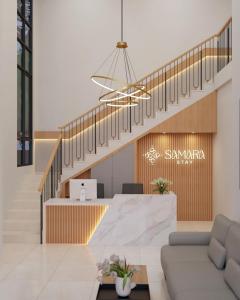 a rendering of a lobby with a staircase at Samara Stay by Sinergi in Kalibanteng-kidul