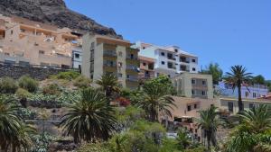 a group of buildings on a hill with palm trees at Gran Rey n4 in Valle Gran Rey