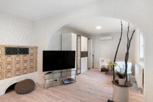 a living room with a flat screen tv at Ferienhaus Marina in Baden-Baden