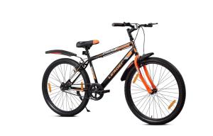 an orange and black bike isolated on a white background at Sixth Star Inn in Uttamapālaiyam