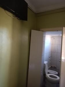 a bathroom with a toilet in a bathroom stall at Hotel Roy's in San Juan