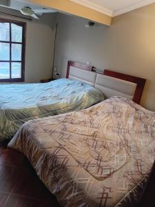 une chambre avec deux lits et une fenêtre dans l'établissement Casa CNH 1, à Santiago del Estero