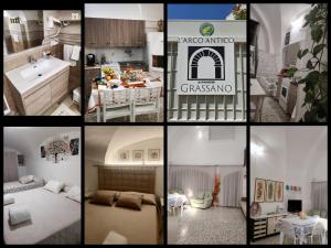 a collage of photos of a kitchen and a living room at Arco Antico in Grassano +39 photos