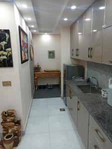 a kitchen with a sink and a counter top at One bed apartment in Lahore in Lahore