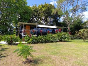 a small house in a garden with a yard at The Dreamcatcher House Glamping & Cabins Sarchí in Sarchí +33 photos