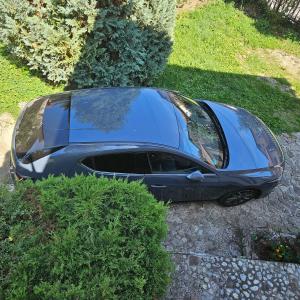 a car parked in a driveway next to some bushes at Elsas Residence in Sarajevo