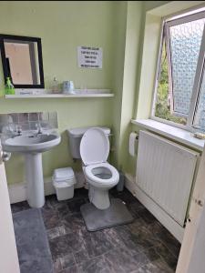 a bathroom with a toilet and a sink and a window at Princess Homestay in Sunderland +27 photos