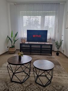 Μια τηλεόραση ή/και κέντρο ψυχαγωγίας στο Grimm Apartment 2