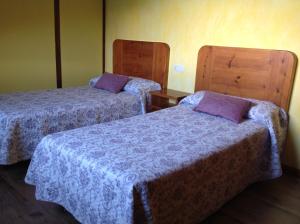 una habitación de hotel con 2 camas en una habitación en El Mirador de los Trobos, en Villar de Otero