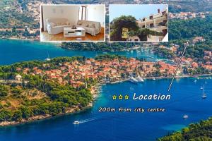 a collage of photos of a city and a lake at Apartments Maria in Cavtat