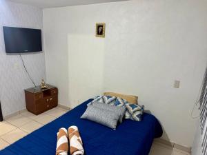 Postel nebo postele na pokoji v ubytování Casa amarilla los volcanes