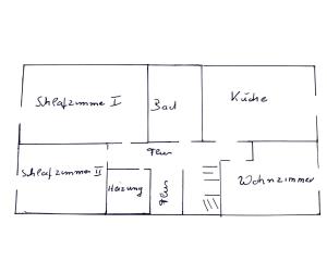 a diagram of a floor plan of a house at Ferienwohnung Nordbrock, 65317 in Moormerland +16 photos