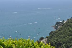 a view of a bay with boats in the water at villa verde sul mare in Vietri sul Mare