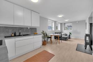Kuchyň nebo kuchyňský kout v ubytování Northstay - Tromsø Aurora & Mountain View Apartment