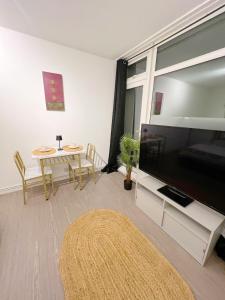 TV a/nebo společenská místnost v ubytování Modern and cozy apartment in London