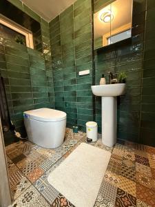 バーミンガムにあるCozy Studio in Birmingham Kingstandingのトイレと洗面台のあるバスルーム